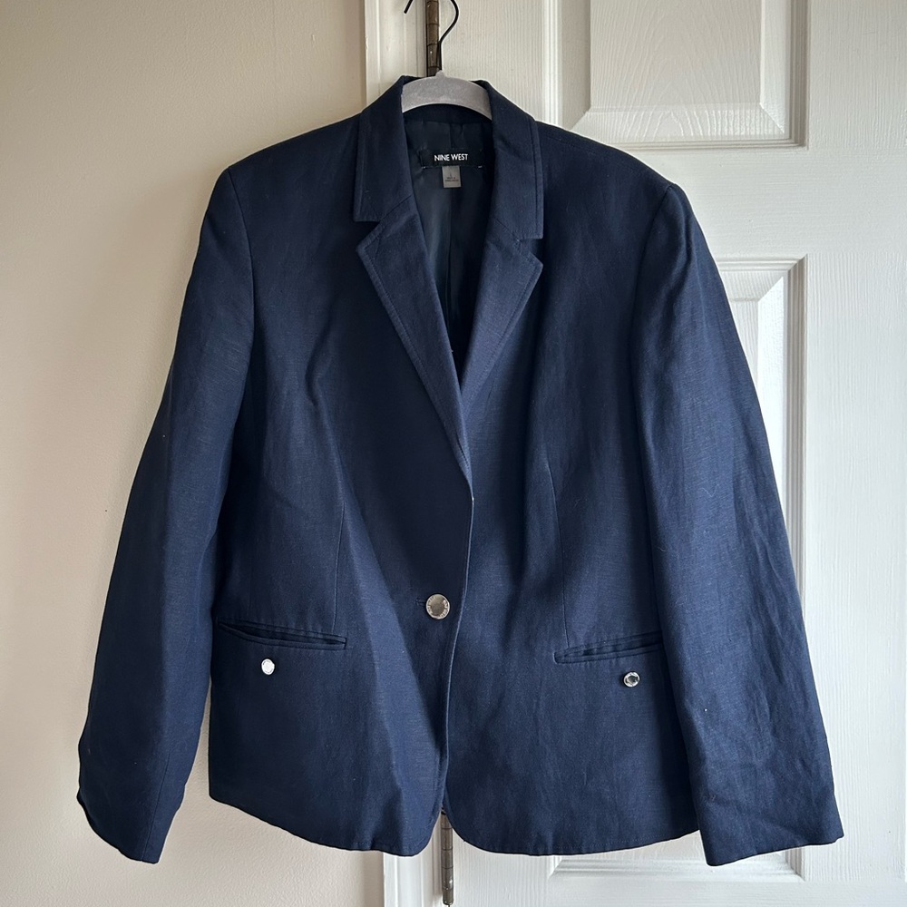 Nine West Navy Classic Blazer Size L